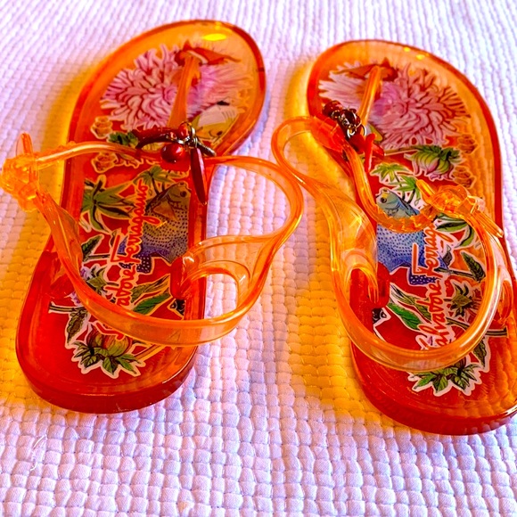 Salvatore Ferragamo Soft Jelly Coral Sandals - Picture 10 of 16